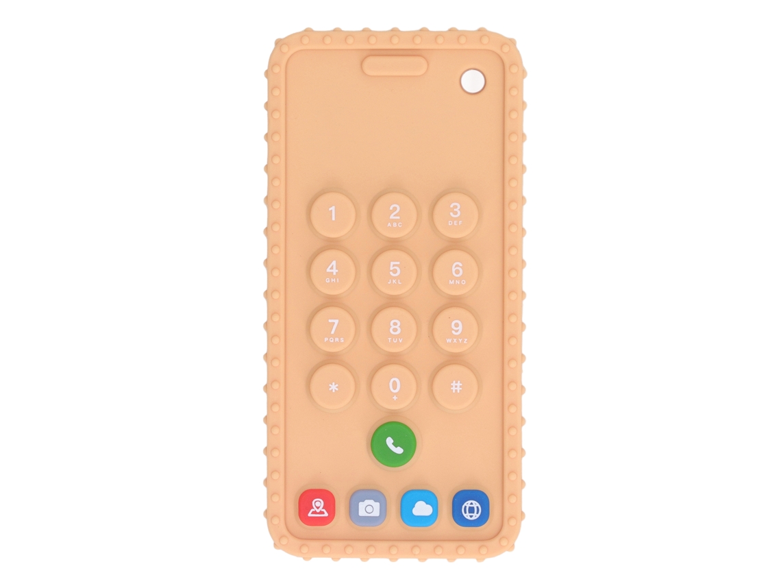 Mordedor de silicona para bebés con forma de teléfono, juguete sensorial para masticar, juguete para la dentición infantil.