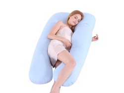 Almohada De Embarazo Multifuncional Para Dormir Durante El Embarazo Adecuada Para Abdomen Y Cintura 140 X 80 Cm (azul Algodón) Cuich