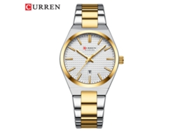 Relógio Feminino MDUG Elegante, Design Quadrado, Pulseira de Aço, Simples e Casual (pulseira Dourada, Caixa Dourada, Mostrador Branco)
