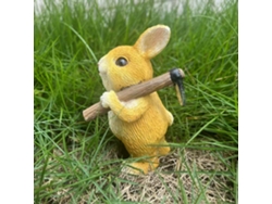 Cabeza de conejo de resina para decoración de jardín en miniatura