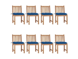 Sillas de jardín DKD Home Decor de 8 piezas con cojines, madera maciza de teca