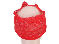 Gorro Musulmán De Encaje Transpirable Y Cómodo Con Volantes Para Mujer (rojo)