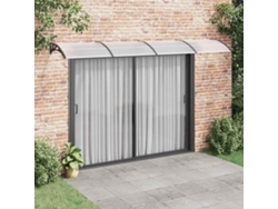 Toldo para exterior | Toldo solar | Toldo para puerta de policarbonato negro/transparente de 400 x 75 cm WSD653362 LOVELY HOME