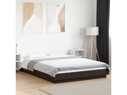 Estructura De Cama Madera De Ingeniería Negra 120x190 Cm