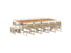 Maison Exclusive - Set Comedor De Jardín Con Cojines 15 Pzas Ratán Sintético Beige