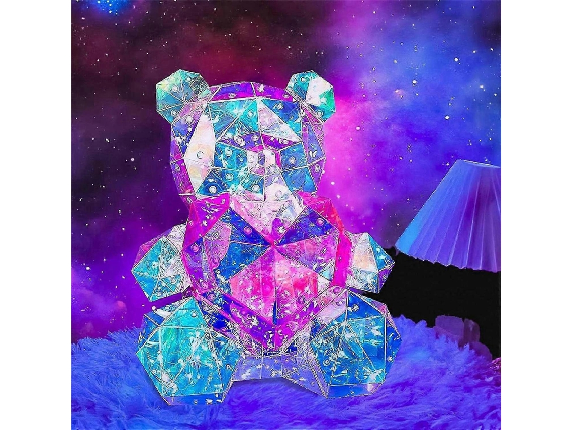 Osito de peluche LED rosa con corazón, luz nocturna para niñas, luz nocturna infantil. Rosewell