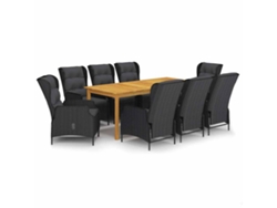Maison Exclusive - Juego De Comedor Para Jardín 9 Piezas Gris Oscuro