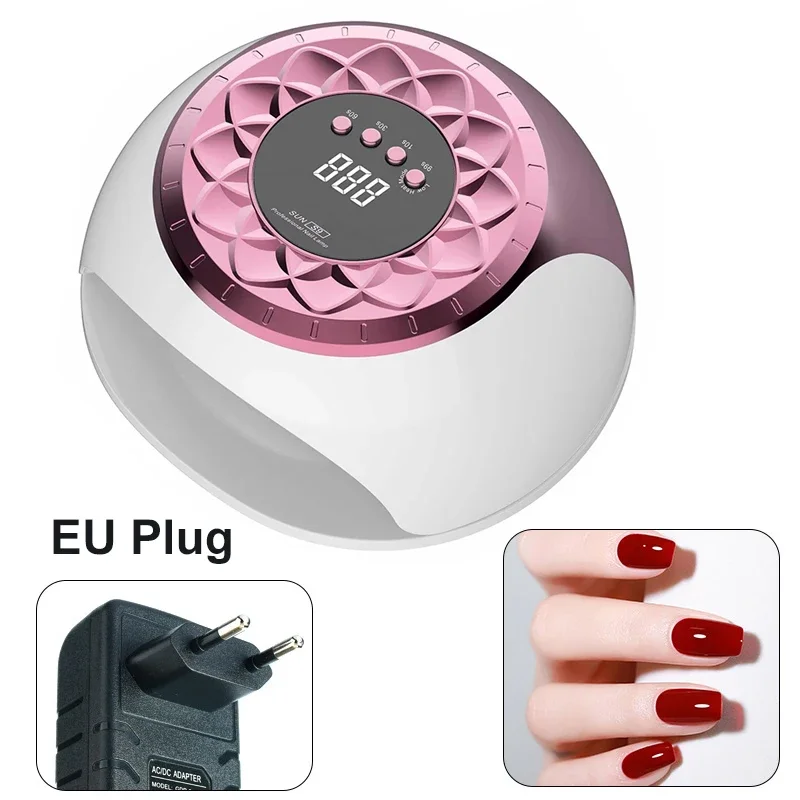 Lámpara De Secado De Uñas Uv Led De 268 W (rosa, Estándar Europeo) Lámpara De Secado De Uñas Uv Profesional