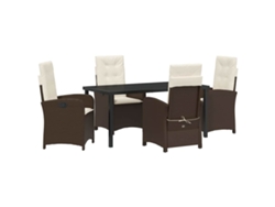 Maison Exclusive - Conjunto De Comedor De Jardín 5 Pcs Marrón Ratán Sintético