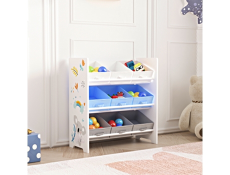 Estantería para niños Boiro 3 niveles koala aglomerado/poliéster 60 x 62 x 30 cm multicolor [EN.CASA]