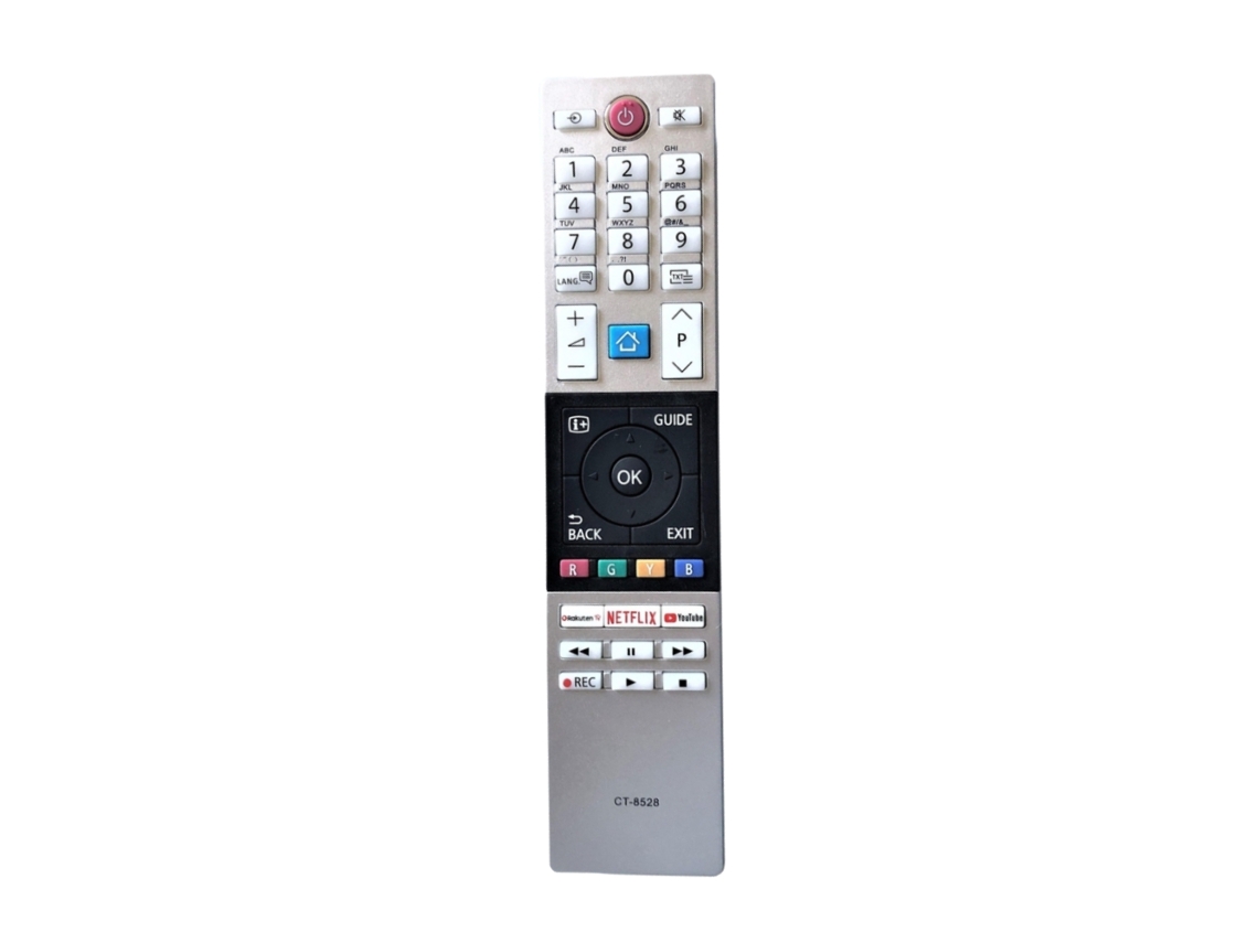 Control remoto CT 8528 para televisores LCD Toshiba de alta definición. Reemplazo del control remoto original.