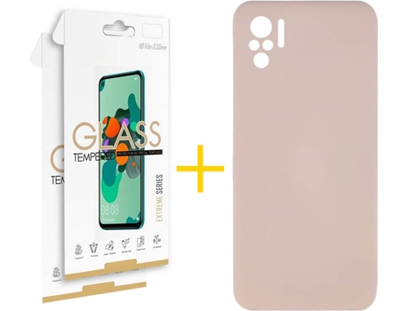 Kit Funda + 2 Protectores de Pantalla Xiaomi Redmi Note 10 4G / 10S SKYHE Liso 19 Rosa
