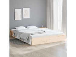 Estructura De Cama Sin Colchón Madera Maciza 120x200 Cm