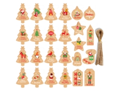 Etiquetas navideñas, adornos para árboles, etiquetas de hilo para decoración TRUYUETY