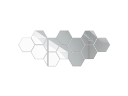 Láminas de espejo hexagonales flexibles, autoadhesivas, para decoración.