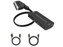 Convertidor de Scart a HDMI con cable HDMI Convertidor de audio y video Full HD 720p/1080p para monitor HDTV N64 Proyector Wii Stb Vhs Yizhood