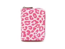 Tarjetero Con Estampado De Leopardo - Clip Para Tarjetas De Mujer - Tarjetero De Gran Capacidad - Rosa