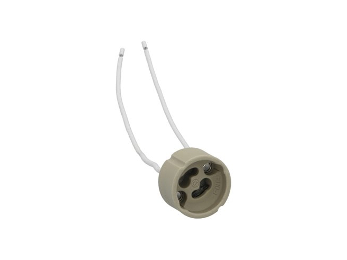 Portalámparas Cerámico Para Bombillas Halógenas O Led Gu10 14,5cm Con Cables De Conexión