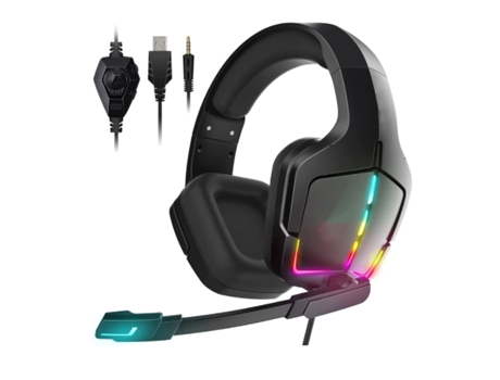 Auriculares Gaming Ps4 Ps5 Pc Xbox One Switch con Micrófono Dinámico Rgb Efecto Led Gamer para Computadora BISBISOUS