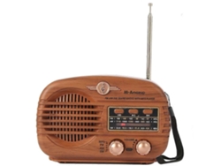 Radio Bluetooth retro GOKOCO, portátil, reproductor USB, marrón oscuro.