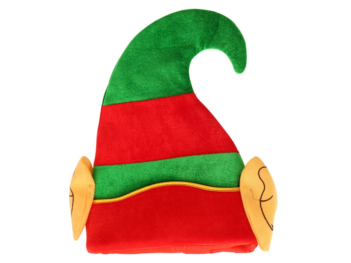 Gorro De Elfo Navideño A Rayas Rojas Y Verdes Para Accesorios De Fiesta De Cosplay Para Adultos Y Niños.