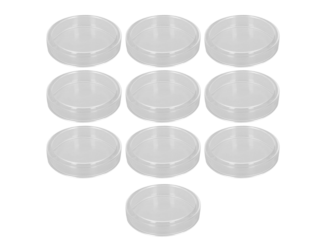 10 Placas De Petri De Vidrio Con Tapa Para Experimentos De Investigación Biológica En Laboratorio.