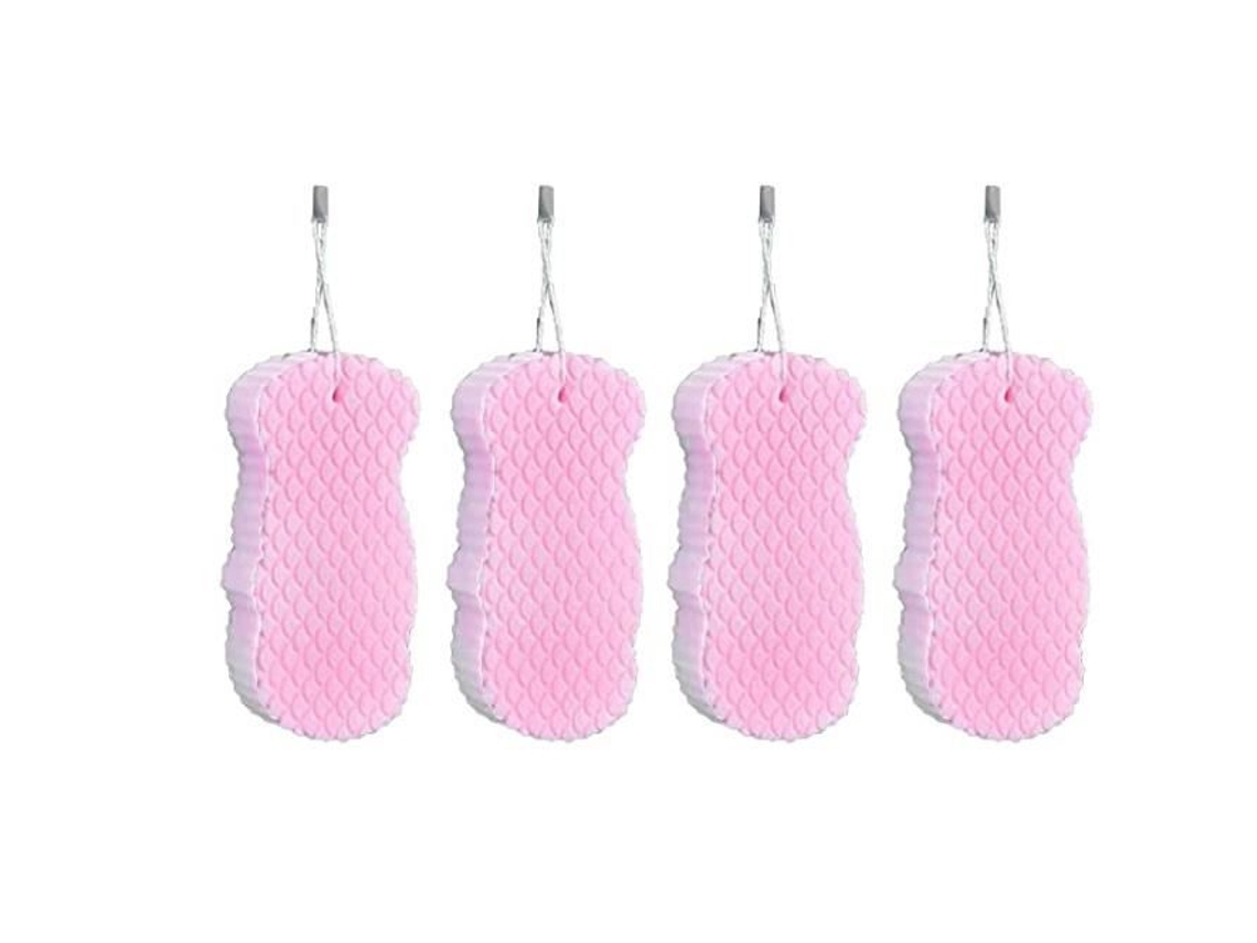 Esponja de baño ultrasuave, esponja de baño exfoliante suave e indolora para bebés, niños, mujeres embarazadas, esponja de baño para adultos, 4 piezas