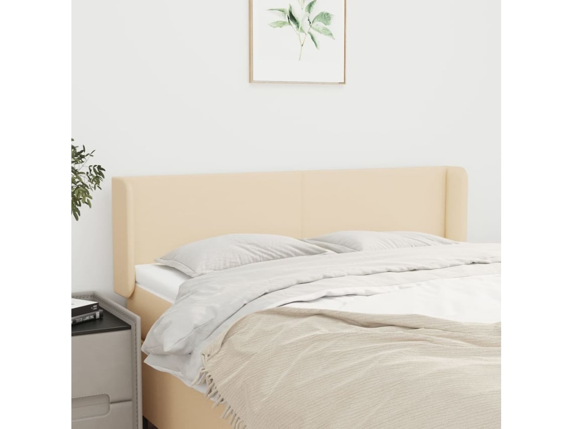 Cabecero De Tela Color Crema 147x16x78/88 Cm