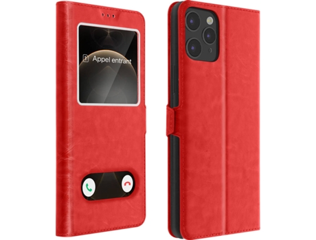 Funda iPhone 12, 12 Pro AVIZAR Ventana Doble Rojo