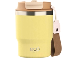 Termo para café de 360 ml | Ecoroots Evergreen, taza térmica sin BPA con tapa antigoteo (amarillo IPA)