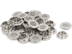 35 piezas de orificios de ventilación redondos de acero inoxidable con base, 28,5 mm de diámetro, CHABERLU