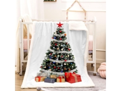 Manta de microfibra con estampado de árbol de Navidad, 80x150cm
