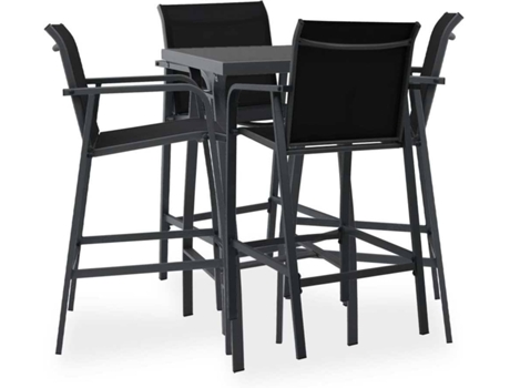 Conjunto 5 Conjunto de bar para jardín VIDAXL negro