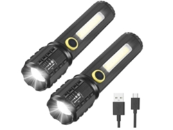 Mini linterna LED con zoom Yunzii C71 recargable IP67 resistente al agua negra