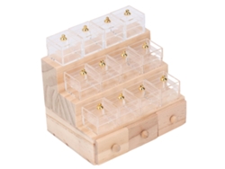Vitrina De Madera En Miniatura Para Exhibir Dulces En Casas De Muñecas, Con 12 Cajas.