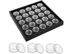 Caja De Joyería Transparente Con 25 Compartimentos De Diamantes De Imitación.
