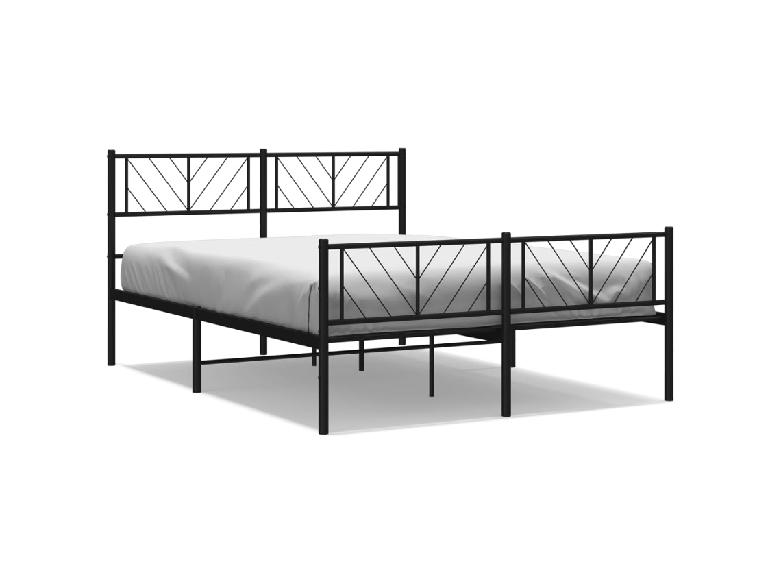Maison Exclusive - Estructura Cama Sin Colchón Con Estribo Metal Negro 120x200 Cm