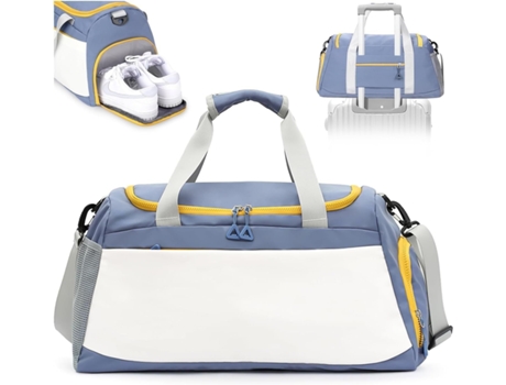 Bolsa de Viaje Equipaje de Mano, Bolsa Deporte con Compartimento Zapatos, Bolso Grande 35L Ligera e Impermeable Maleta (Azul) COSHANO