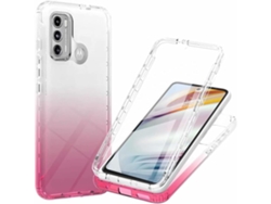 Protector de Pantalla Flexível Gradiente Antichoque para Motorola Moto G60 HONGWE. Piel Sintética Rojo