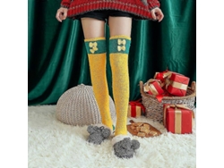 Calcetines suaves de lana coral hasta la rodilla, ideales para el invierno, para niñas y mujeres. Calcetines de rayas con estampados de animales, pelusas y dibujos animados.