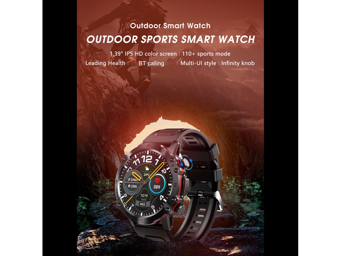 Pulsera Inteligente Reloj Deportivo Pantalla Táctil Completa Ips De 1,39 Pulgadas Impermeable Monitor De Salud Bt Android Ios
