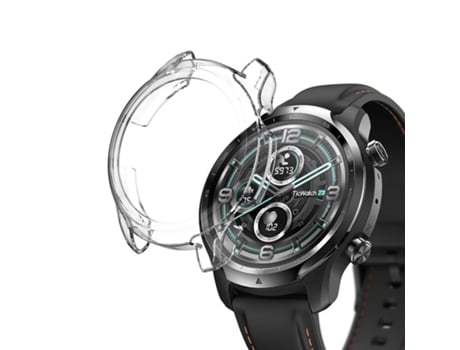 Ticwatch Pro 3 GPS Estuche protector de reloj semienvuelto de TPU galvanizado (transparente)