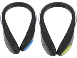 Dos luces de seguridad impermeables para calzado, en verde y azul, ideales para correr de noche. Slowmoose