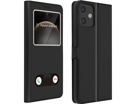 Funda iPhone 12 Mini AVIZAR Ventana Doble Negro