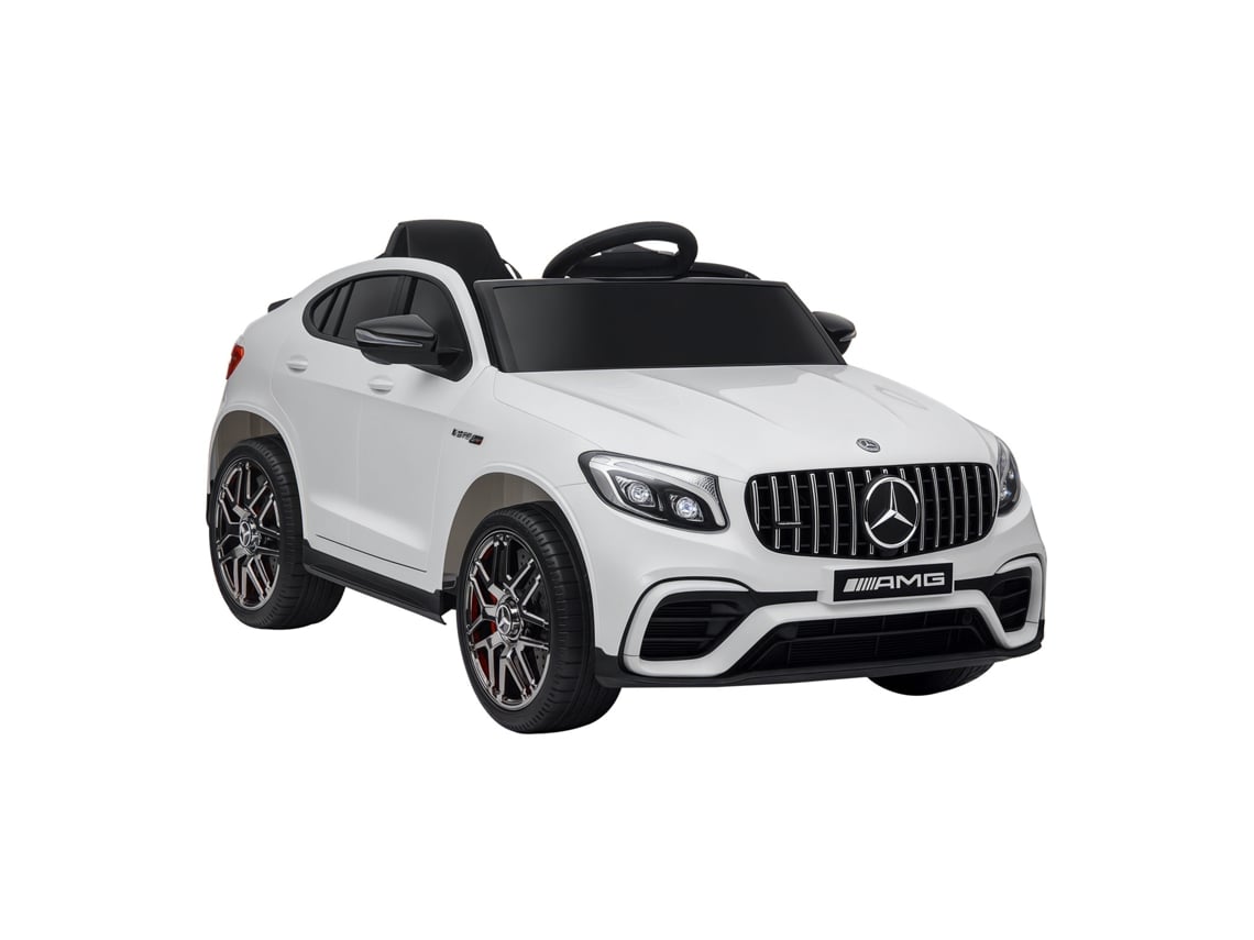 Coche eléctrico coupé de 12 V, 3,5 años, 3,5 km/h, transmisión por correa, mando a distancia, USB/MP3, blanco.