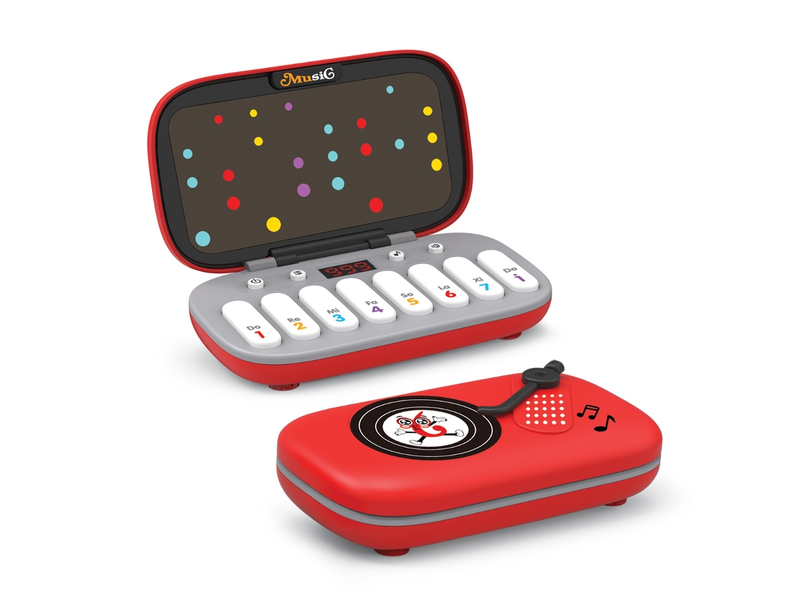 Mini teclado electrónico de juguete musical para niños de Digitallab, juego educativo, recargable (rojo)