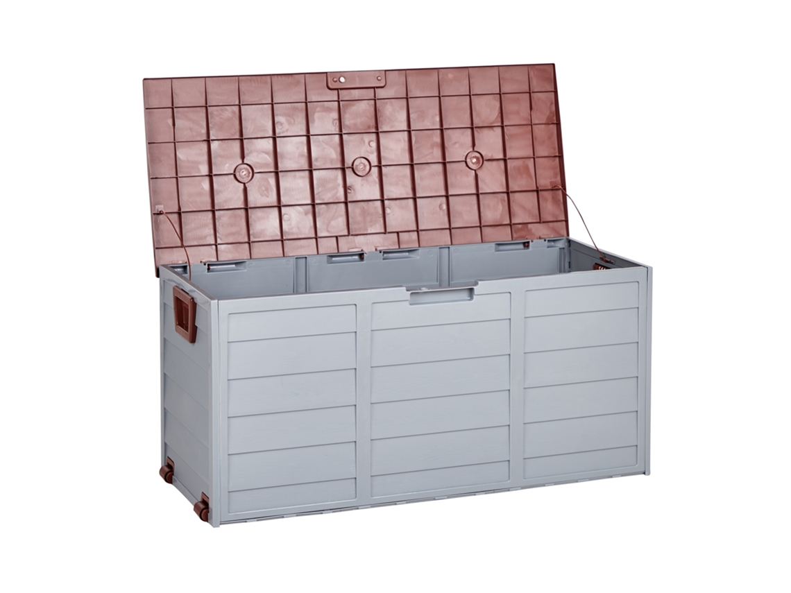 Arcón para exterior BELIANI Locarno de Material sintético Gris 112x50x53
