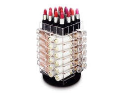 2026-organizador De Labiales Giratorio De Acrílico Premium 2025 Para 64 Labiales Con Compartimentos Ajustables Y Base Rotatoria
