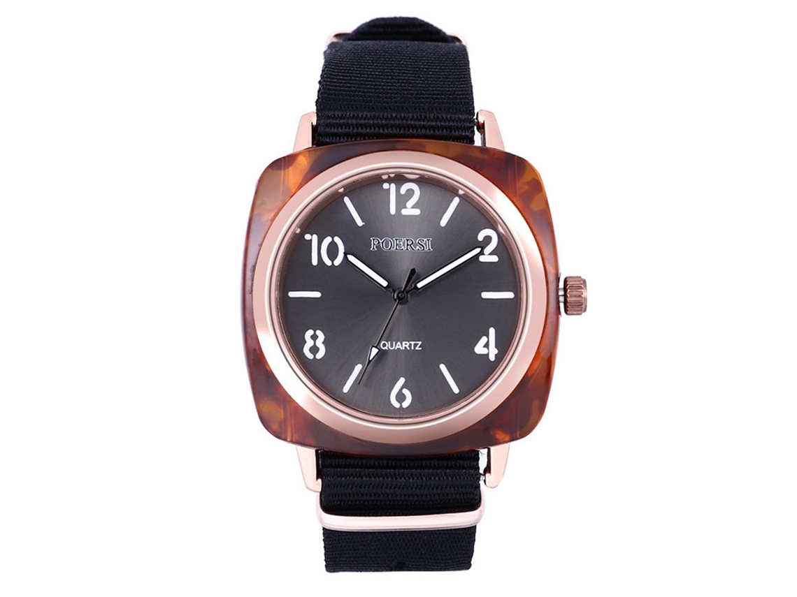 Reloj De Cuarzo Con Correa De Nailon, Estilo Sencillo Y Moderno, Decoración A Mano, 26 Cm, Negro.