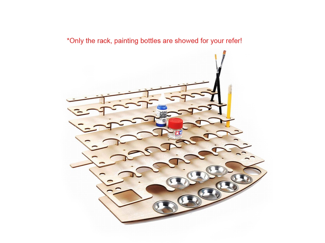 Soporte De Madera Para Pinturas Y Pinceles Con Múltiples Niveles, Organizador De Pintura Diy